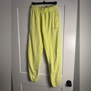 TALENTLESS neon Yellow Sweatpants heavyweight 100% cotton fleece